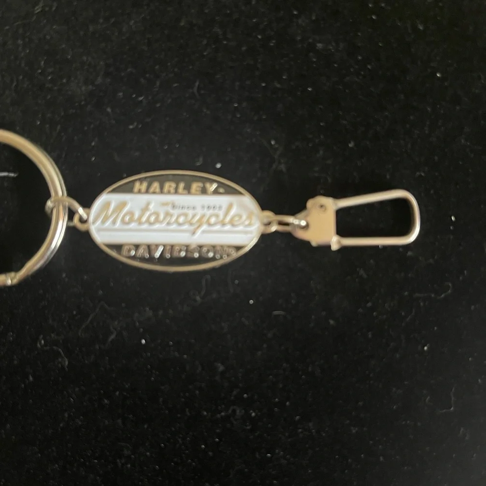 Harley-Davidson Silver and Black Keychain